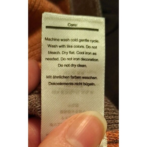 Smartwool Woman's Size L Orange/Gray V-Neck Long Sleeve Sweater Ribbed Stretch - Picture 10 of 11